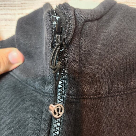 Lululemon Special Edition Scuba Hoodie Logo Size 10 Black Thumb Holes Rare Logo - Picture 9 of 16